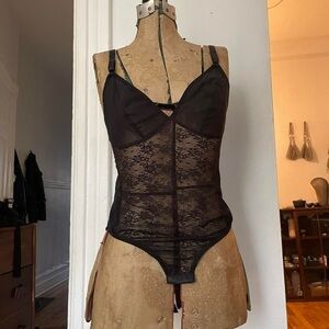 Elegant Black Lace Bodysuit